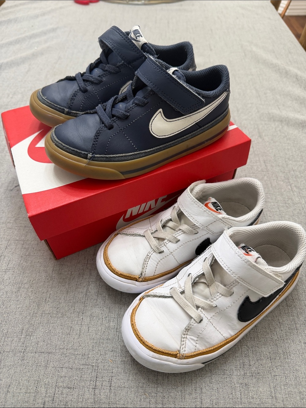 Nike Kids 2 Pairs Navy and White Low-Top Sneakers with Gum Soles Size 10C